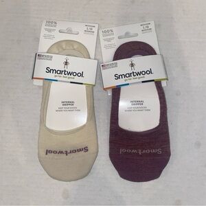 Smartwool women’s No Show Socks - Beige and Plum SZ L